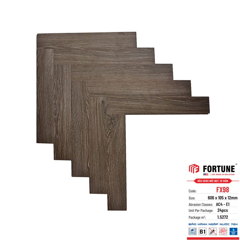 Sàn Gỗ Fortune FX90 - Sàn Gỗ Xương Cá Malaysia Sàn Gỗ Fortune FX90 - Sàn Gỗ Xương Cá Malaysia - Ảnh 2