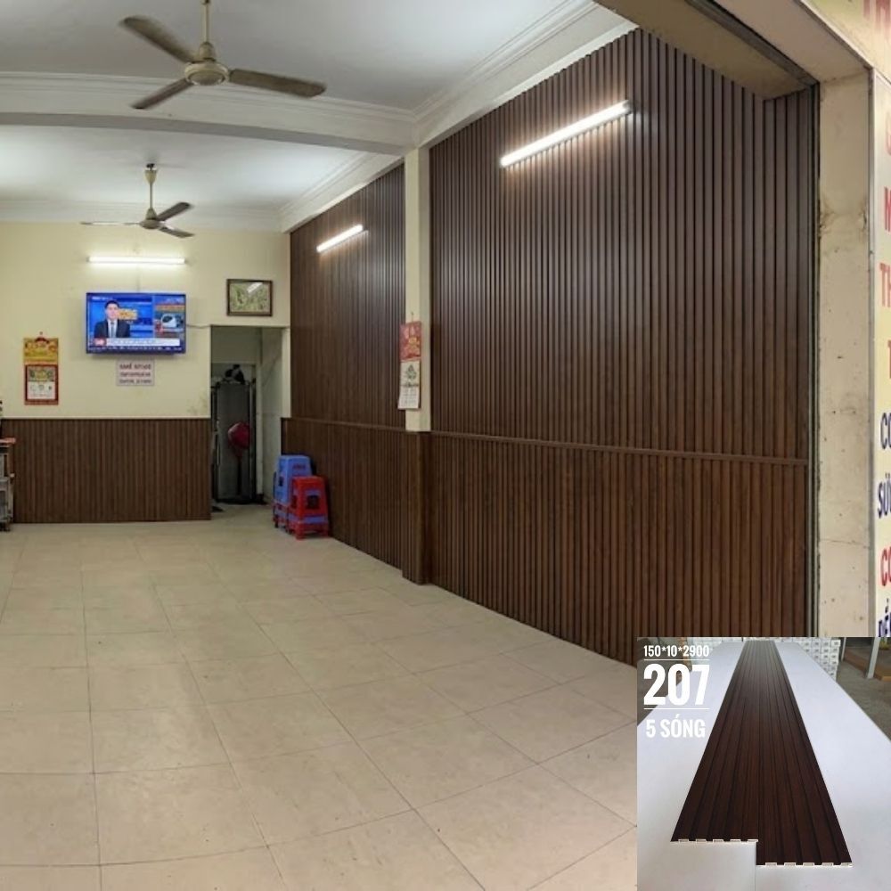 Thi công Nhựa Ốp Tường Giả Gỗ | Nâng Tầm Không Gian Sống Lam nhựa ốp tường vân gỗ óc chó