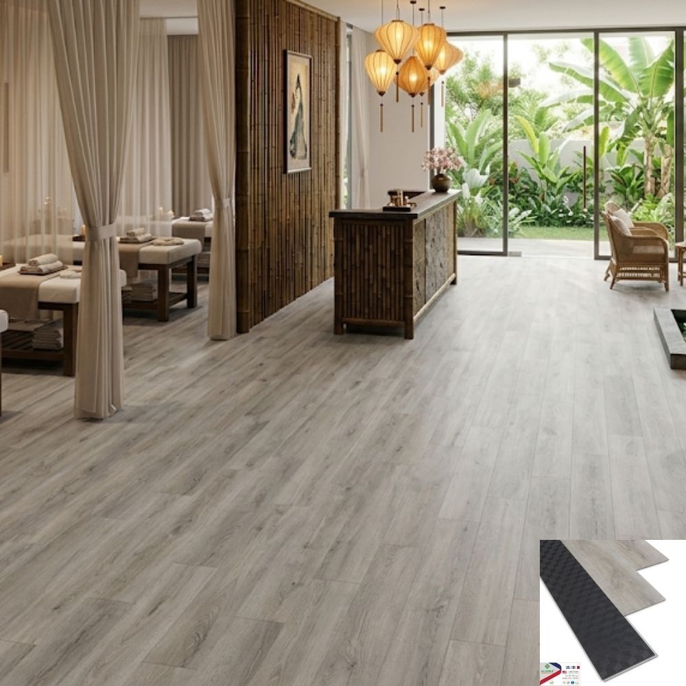 Sàn nhựa SPC vân gỗ Glotex US101 - Màu gỗ xám bạc (Silver Grey Oak) Sàn nhựa SPC vân gỗ Glotex US101 - Màu gỗ xám bạc (Silver Grey Oak)