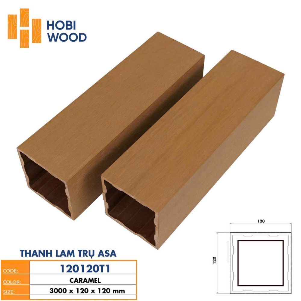 Thanh lam trụ ASA 120120T1 - màu Caramel Thanh lam trụ ASA 120120T1 - màu Caramel
