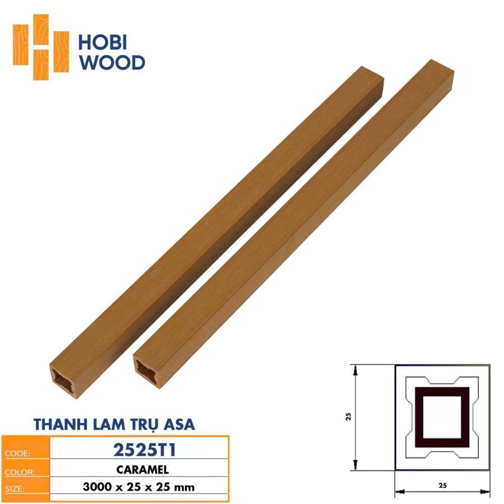 Thanh lam trụ ASA 2525T1 - Màu Caramel ấm áp Thanh lam trụ ASA 2525T1 - Màu Caramel ấm áp