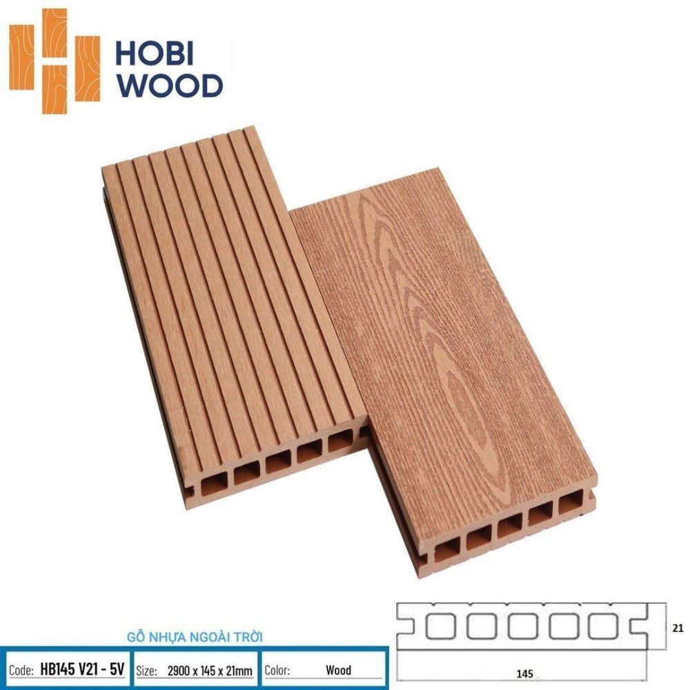 Sàn gỗ nhựa ngoài trời HB145V21 Wood - Sàn ngoài trời Hobiwood 10 Sàn gỗ nhựa ngoài trời HB145V21 Wood - Sàn ngoài trời HobiwoodSàn gỗ nhựa ngoài trời HB145V21 Wood - Sàn ngoài trời Hobiwood