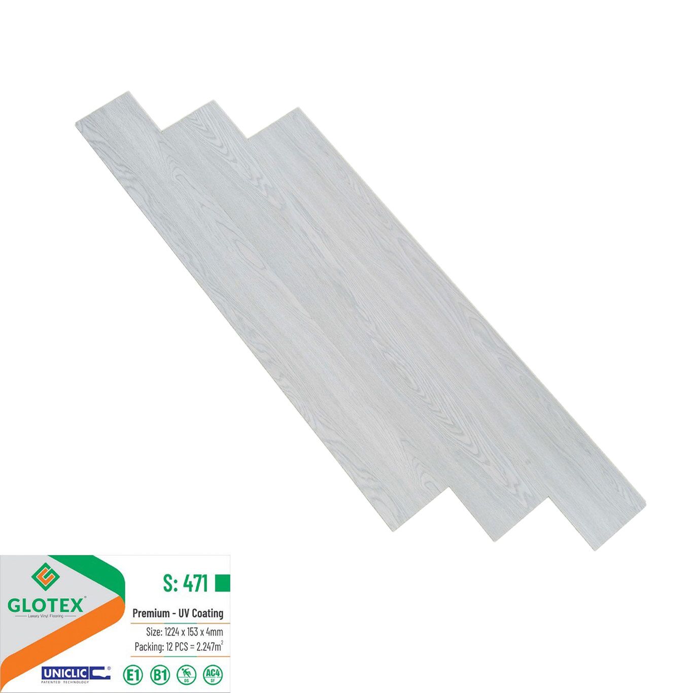 Sàn nhựa Glotex 4mm - Sàn nhựa hèm khóa Glotex 21 Sàn nhựa giả gỗ Glotex S471