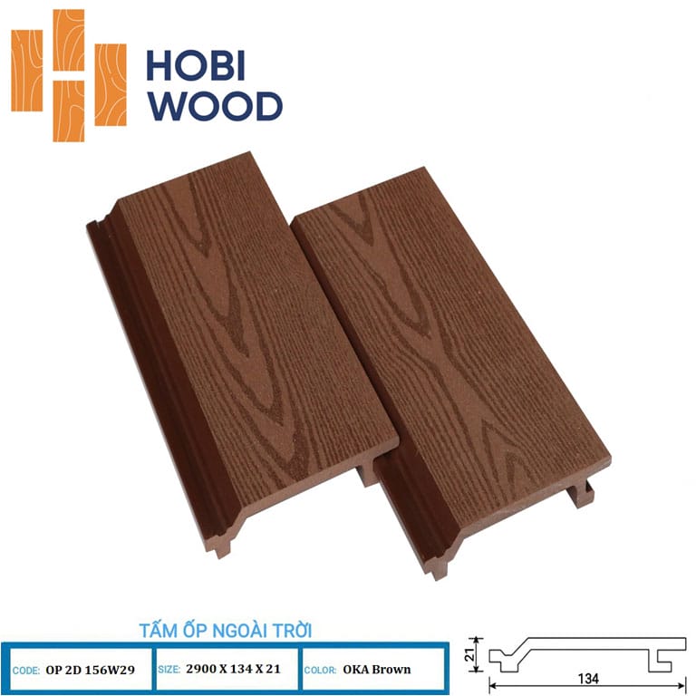 Tấm ốp tường ngoài trời Hobiwood màu brown - Gỗ nhựa ngoài trời Hobiwood 79 Tấm ốp tường ngoài trời Hobiwood màu brown - Gỗ nhựa ngoài trời Hobiwood