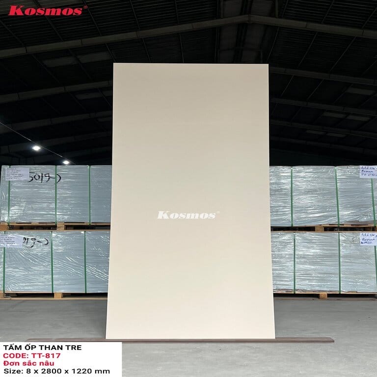 Tấm ốp sợi than tre Kosmos TT-817 - Màu đơn sắc nâu be 5 Tấm ốp sợi than tre Kosmos TT-817