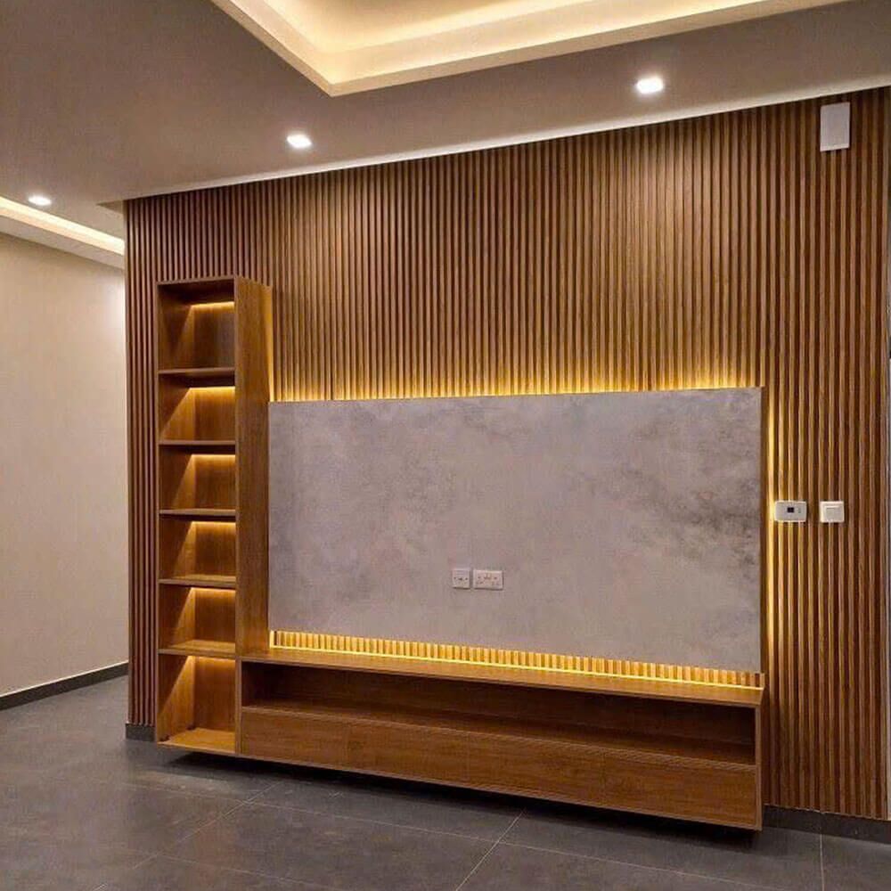 Vách Tivi 01 - Kệ gỗ công nghiệp Kết Hợp Vách Lam Nhựa Giả Gỗ Và Tấm Giả Đá 12 Vách Tivi 01 - Kệ gỗ công nghiệp Kết Hợp Vách Lam Nhựa Giả Gỗ Và Tấm Giả Đá - Ảnh 4