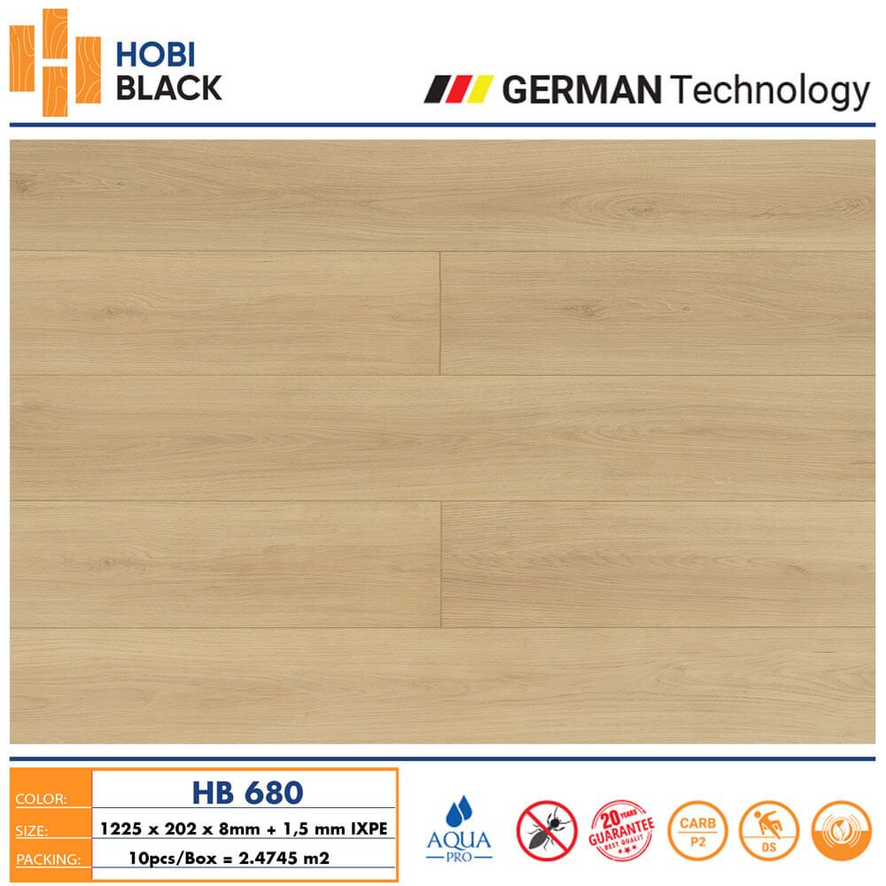Sàn Gỗ Cốt Đen HB-680 - Sàn gỗ cao cấp Hobi Black 3 Sàn Gỗ Cốt Đen HB-680