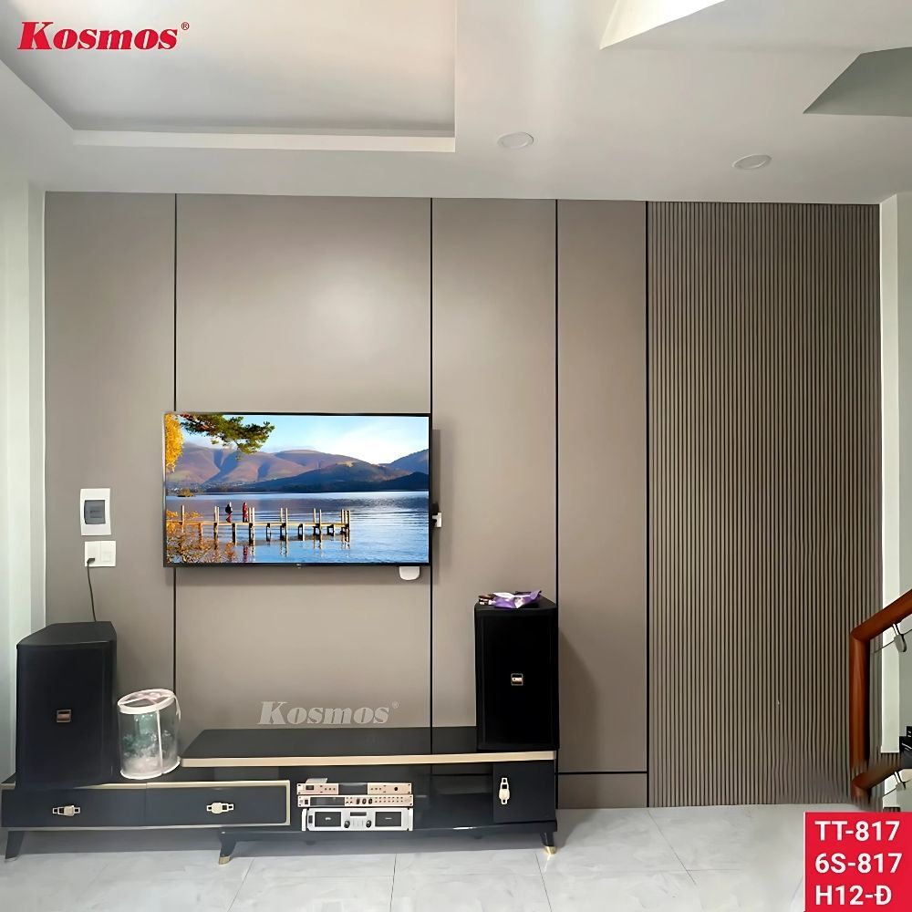 Tấm ốp sợi than tre Kosmos TT-817 - Màu đơn sắc nâu be 6 Tấm ốp sợi than tre Kosmos TT-817