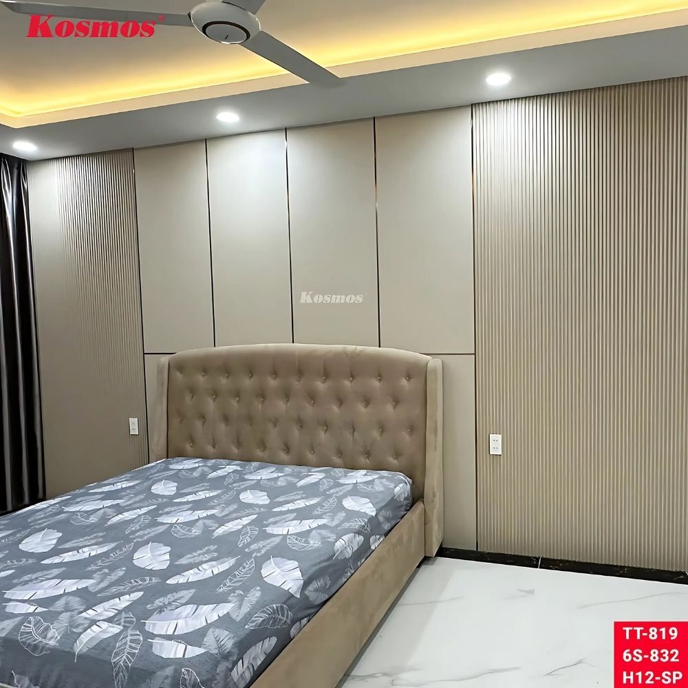 Tấm ốp sợi than tre Kosmos TT-819 - Vân vải ánh kim 7 Tấm ốp sợi than tre Kosmos TT-819