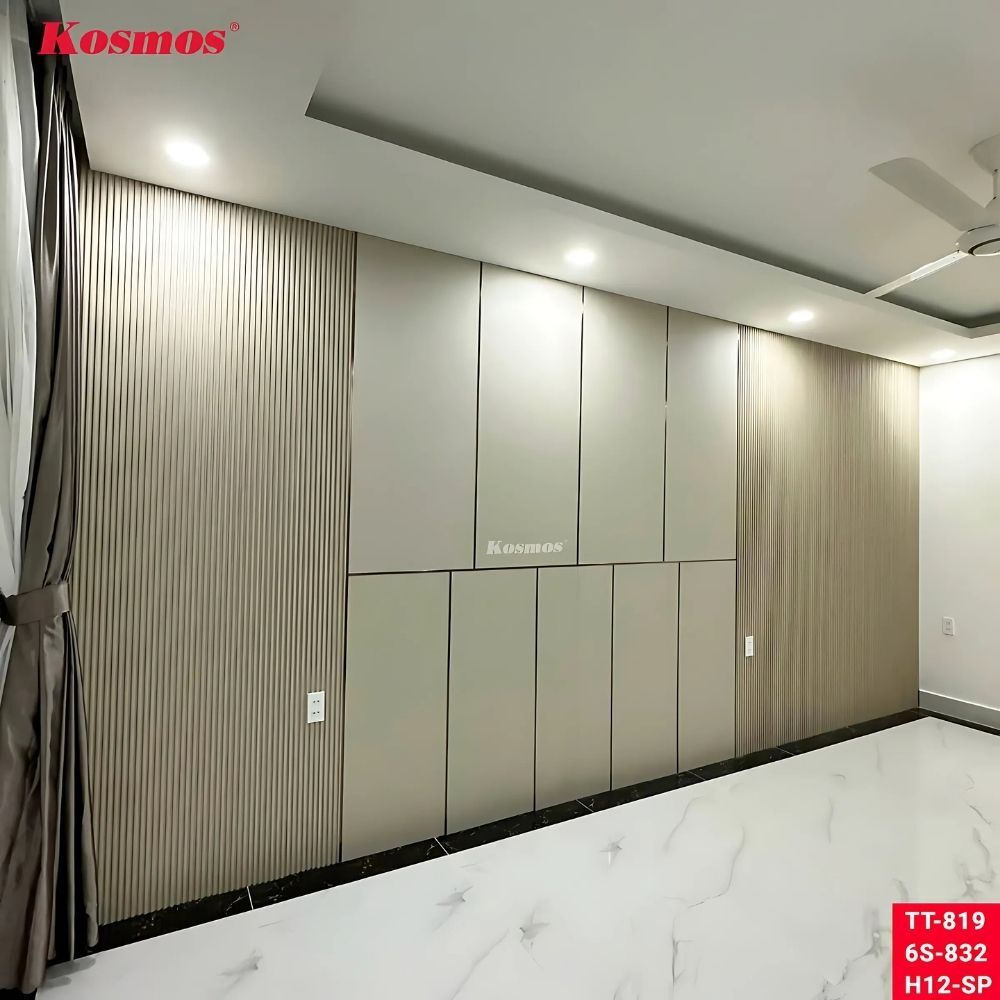 Tấm ốp sợi than tre Kosmos TT-819 - Vân vải ánh kim 8 Tấm ốp sợi than tre Kosmos TT-819