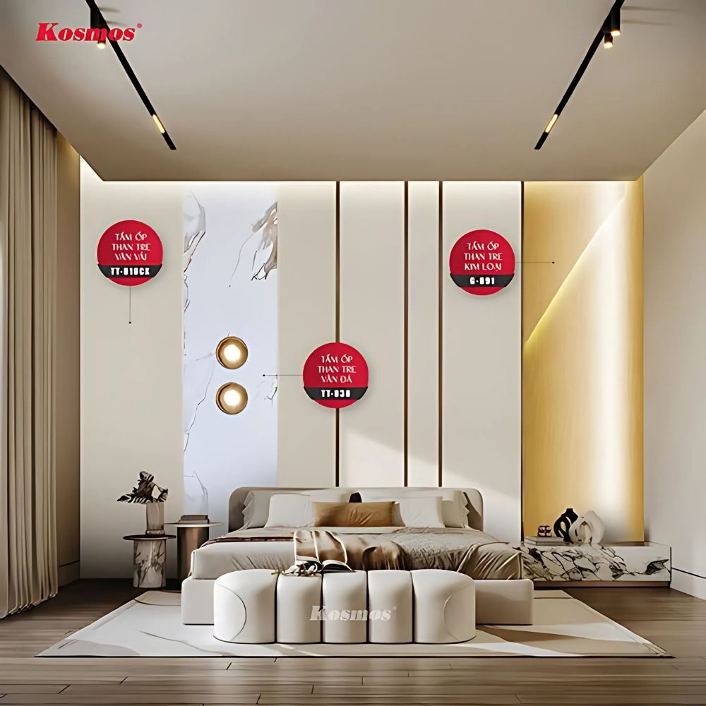 Tấm Ốp Than Tre Kosmos TT-838 - Màu Trắng Tinh Khiết Với Vân Đá PET 7 Tấm Ốp Than Tre Kosmos TT-838 - Màu Trắng Tinh Khiết Với Vân Đá PET - Ảnh 3