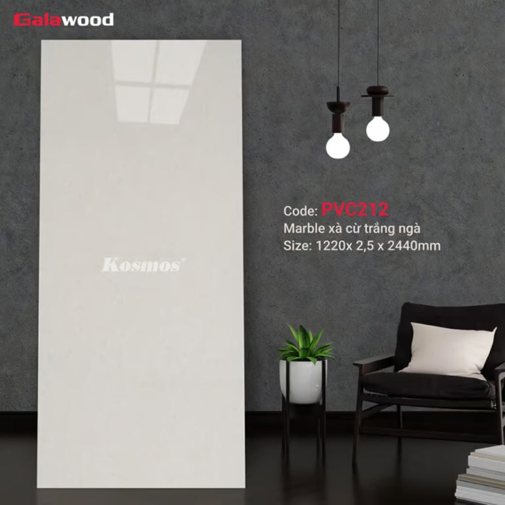 Ốp Tường PVC Vân Đá Xà Cừ Trắng Ngà PVC212 - Tinh Tế & Hiện Đại 7 Ốp Tường PVC Vân Đá Xà Cừ Trắng Ngà