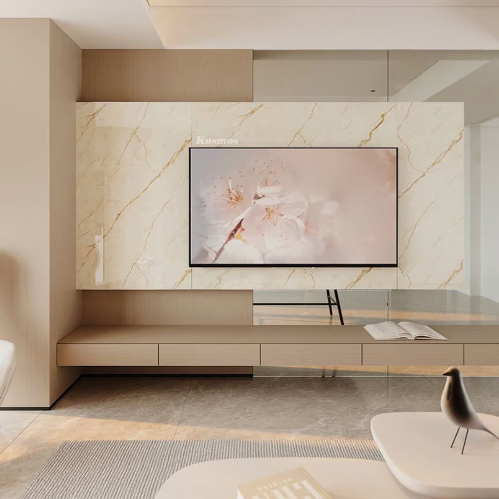 Ốp Tường PVC Giả Đá Vàng Kem Vân Chỉ Nâu PVC202 - Sang Trọng & Đẳng Cấp 6 Ốp Tường PVC Giả Đá Vàng Kem Vân Chỉ Nâu PVC202