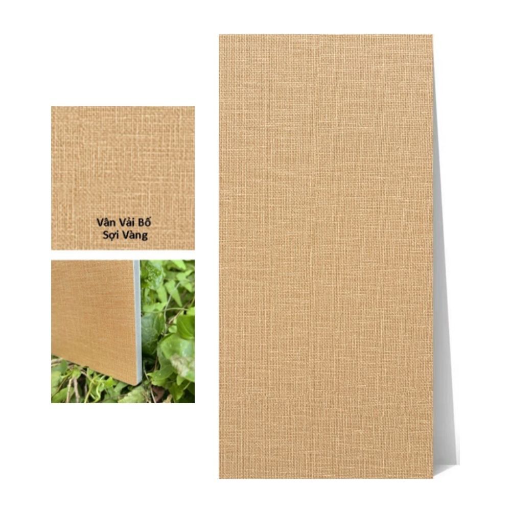 Tấm ốp than tre vân vải CL-3 iWood - Màu vàng vân vải bố 6 Tấm ốp than tre vân vải CL-3 iWood - Màu vàng vân vải bố