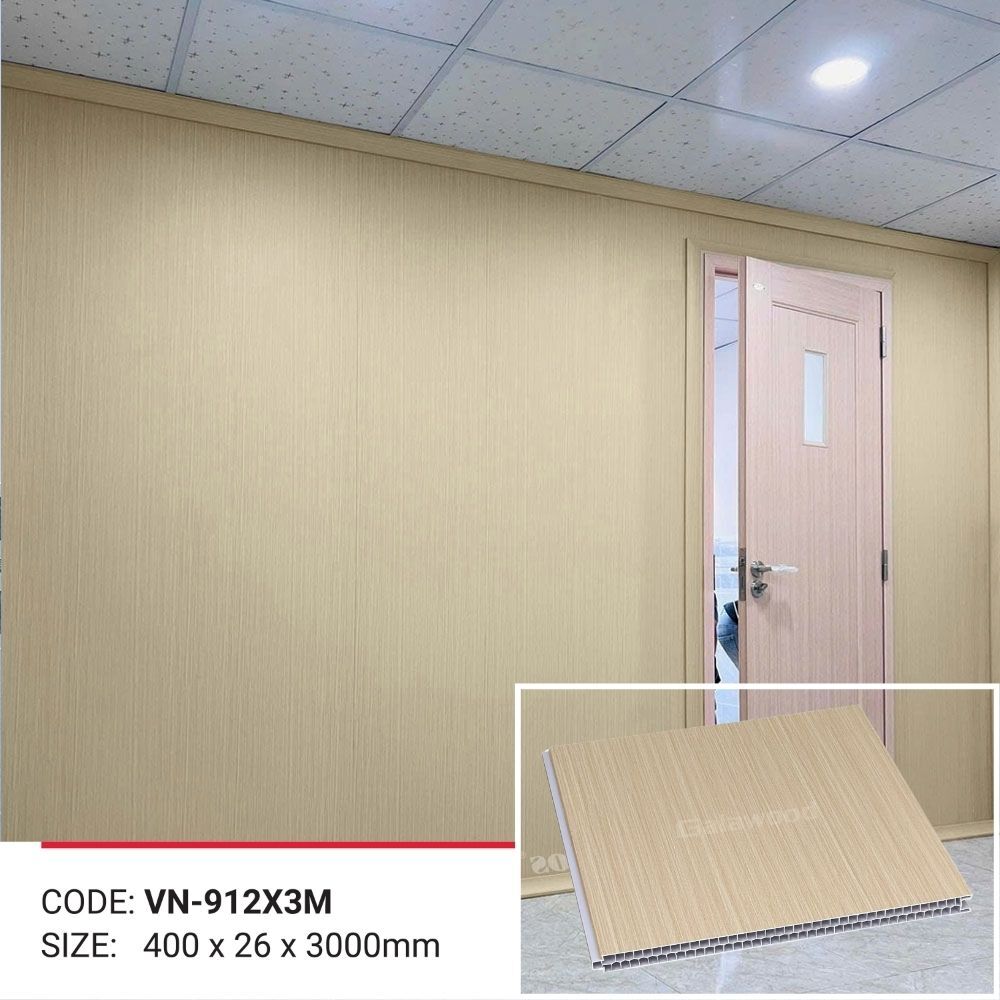 Vách Ngăn Nhựa 2 Mặt Galawood VN-912 - Màu sồi vàng nhạt Vách ngăn nhựa vân gỗ màu sồi vàng nhạt Galawood VN-912