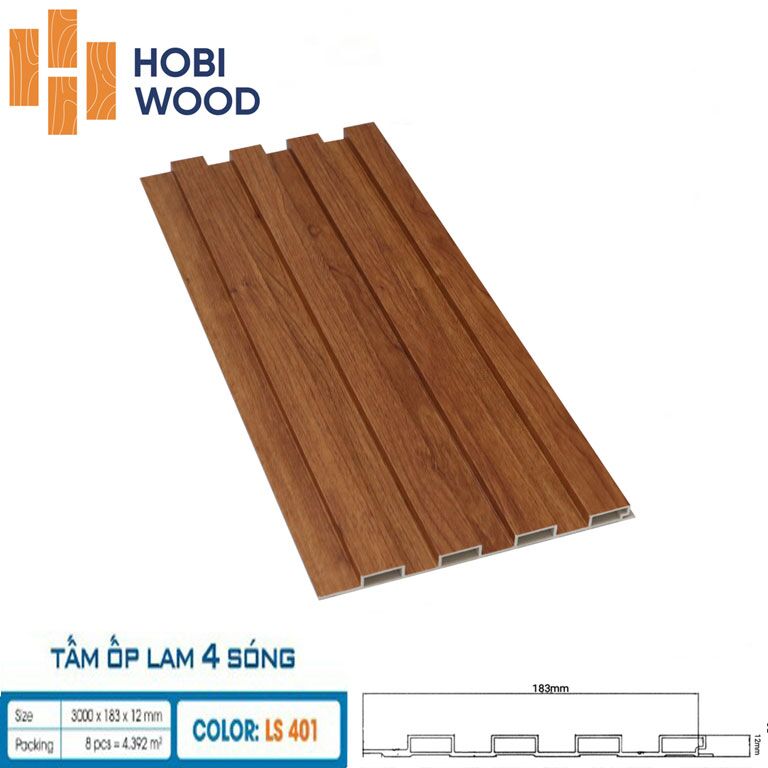 Trần nhựa giả gỗ Hobiwood LS402 - Sản phẩm chính hãng