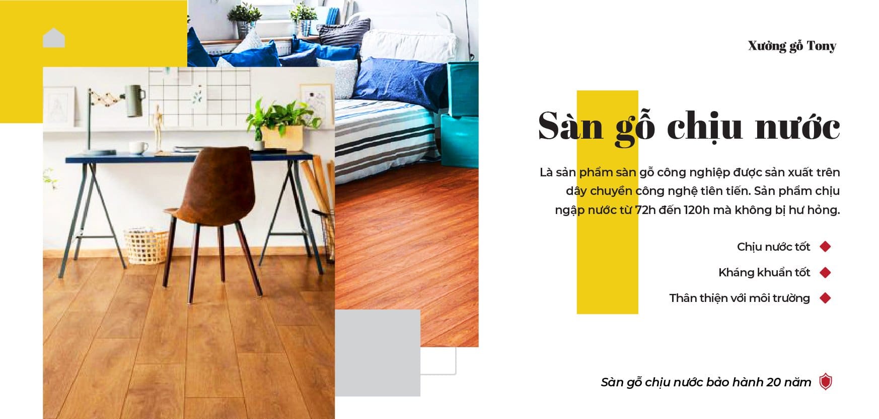 Sàn gỗ chịu nước Binyl Pro - Xưởng Gỗ Tony TP.HCM