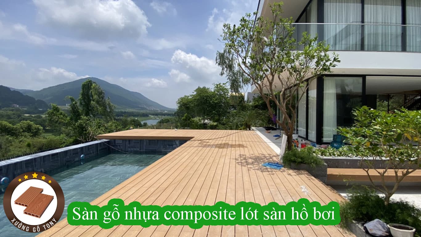 Sàn gỗ nhựa ngoài trời lót sàn hồ bơi