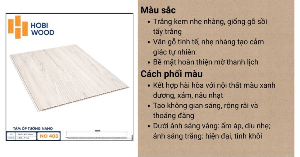 Tấm Nhựa Nano Hobiwood NO-413 – Màu trắng vân đá