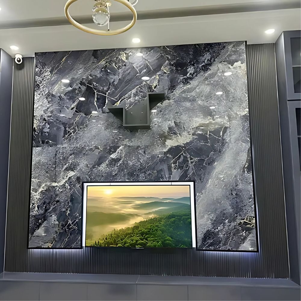 Tấm than tre TT-848 Ốp Tường Vân Đá PET Cẩm Thạch Tím Xanh – Tấm Than Tre Kosmos TT-848