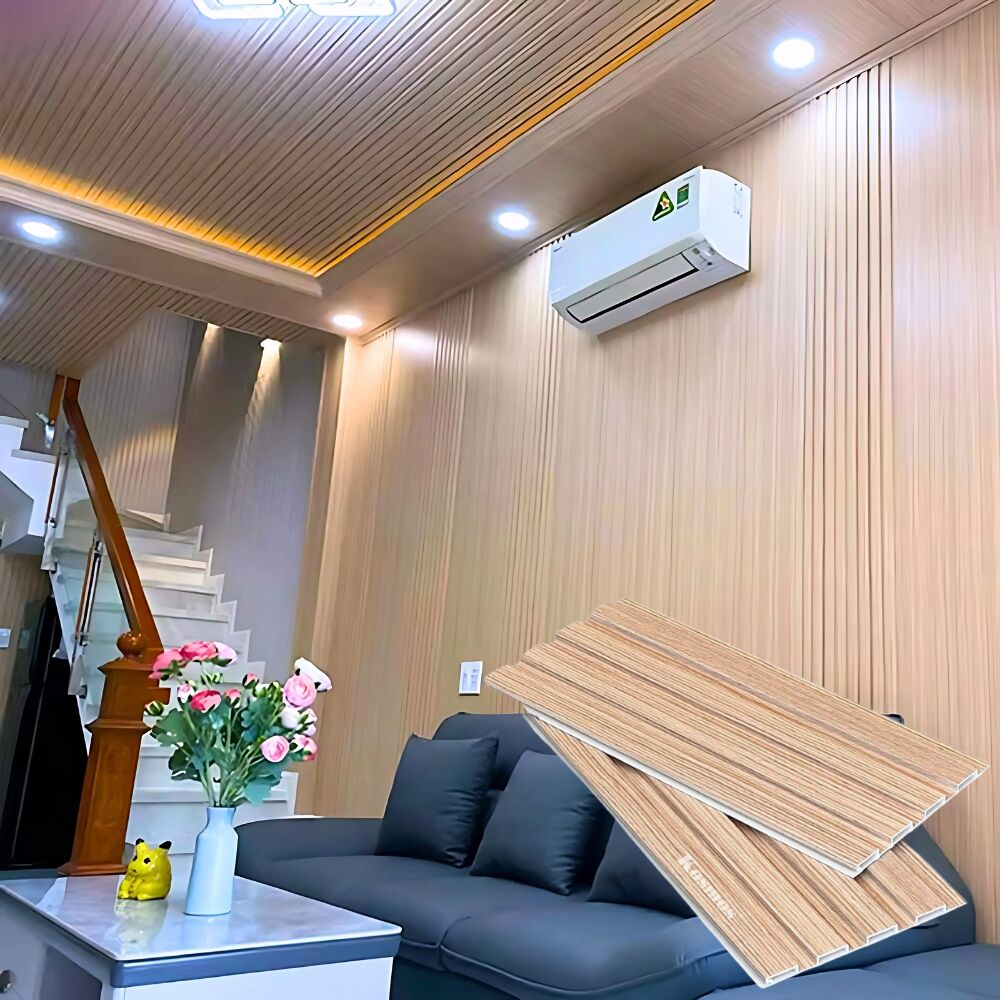 op-tuong-van-go-kosmos Thi công Nhựa Ốp Tường Kosmos Màu Gỗ Sồi Nhạt (Light Oak)