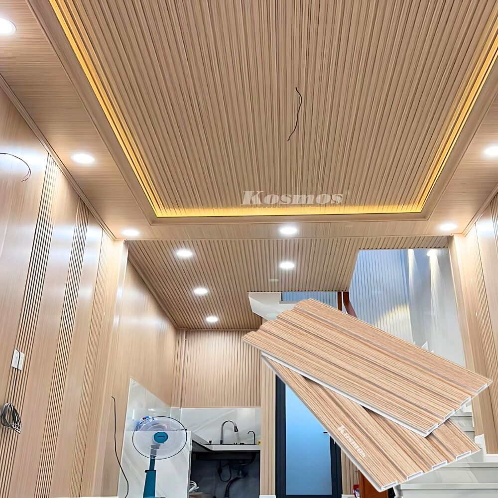 op-tuong-van-go-kosmos Thi công Nhựa Ốp Tường Kosmos Màu Gỗ Sồi Nhạt (Light Oak)