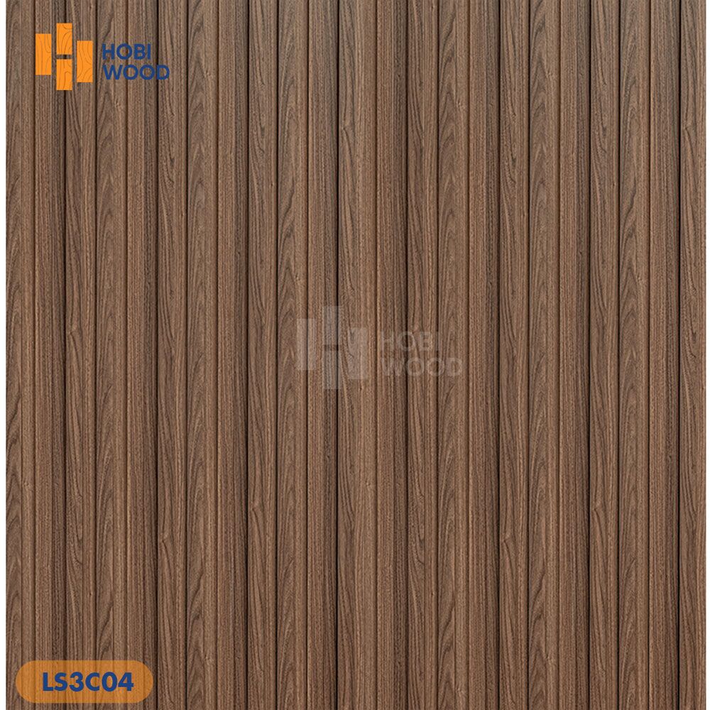 Tấm nhựa ốp tường Hobiwood LS3C-04 - Màu Gỗ Óc Chó (Walnut Brown) Tấm nhựa ốp tường Hobiwood LS3C-04 - Màu Gỗ Óc Chó (Walnut Brown) - Ảnh 3