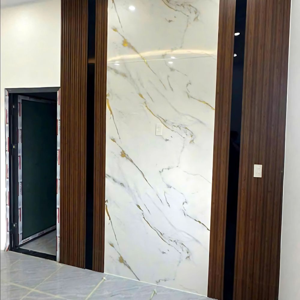 Nhựa Ốp Tường Trắng Vân Vàng Gold HB-VD2235 Nhựa Ốp Tường Trắng Vân Vàng Gold HB-VD2235 - Ảnh 3