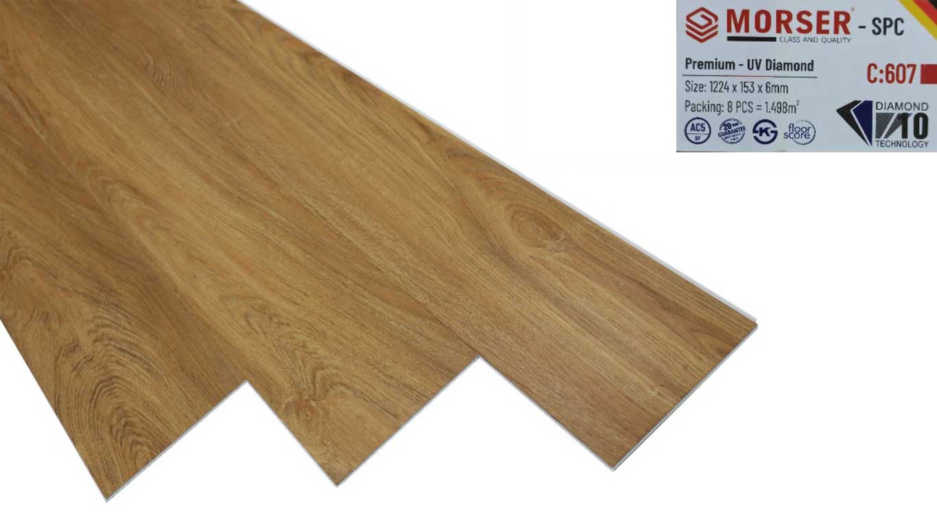 Sàn nhựa hèm khóa Morser C607 - Màu gỗ nâu vàng mật ong Sàn nhựa hèm khóa Morser C607 - Màu gỗ nâu vàng mật ong - Ảnh 3