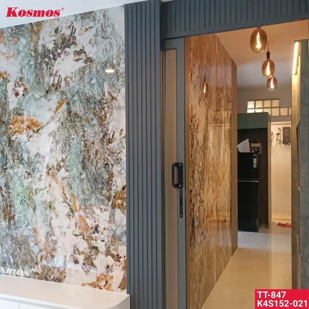 Tấm than tre TT-847 Tấm Ốp Than Tre Kosmos TT-847 Vân Đá PET Cẩm Thạch