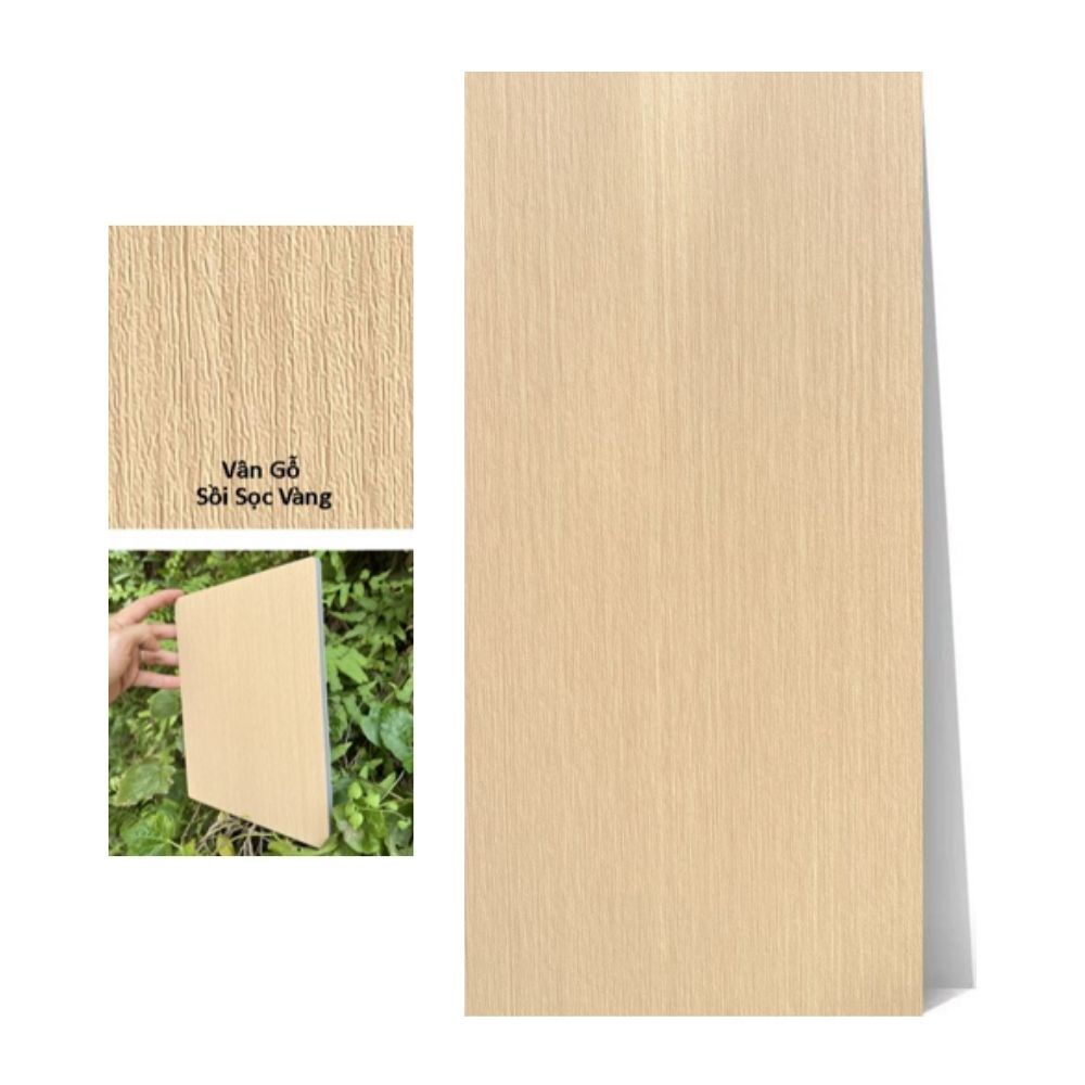 Tấm ốp than tre vân gỗ WG-4 Tấm Ốp Than Tre Vân Gỗ WG-4 iWood - Màu vàng vân sồi sọc