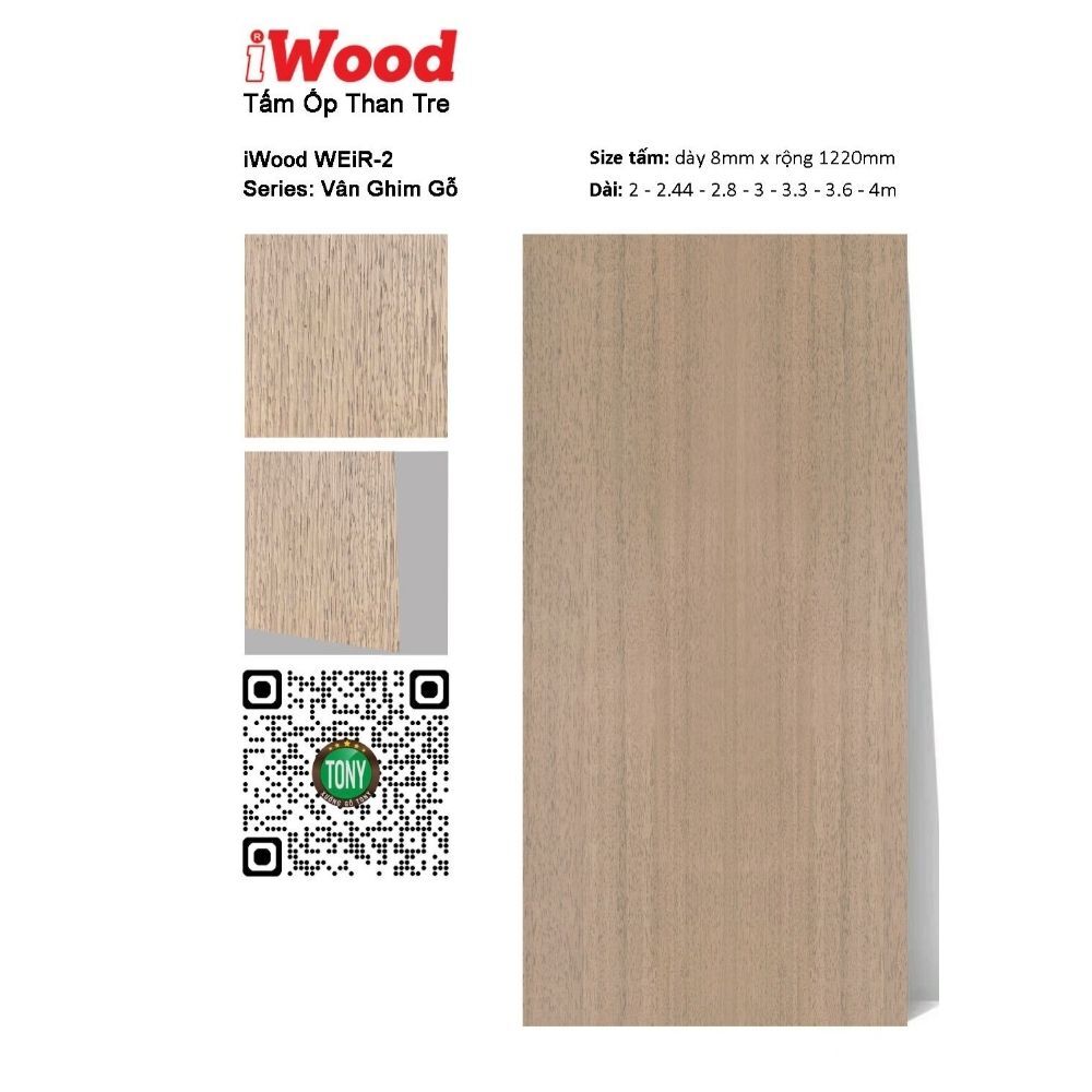 Tấm ốp than tre vân gỗ WEiR-2 Tấm Ốp Than Tre Vân Gỗ WEiR-2 - Màu Gỗ Óc Chó