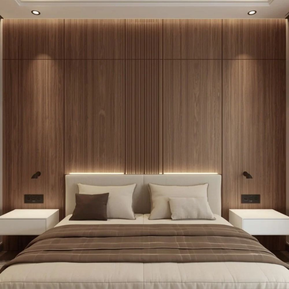 Tấm ốp than tre vân gỗ WEiR-7 Ốp tường Tấm Than Tre Vân Gỗ WEiR-7 iWood - Màu Nâu Vân Gỗ Óc Chó